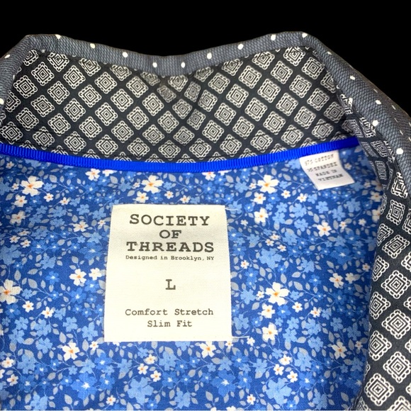SOCIETY OF THREADS Men’s Slim fit dress shirt- Large - Picture 4 of 4